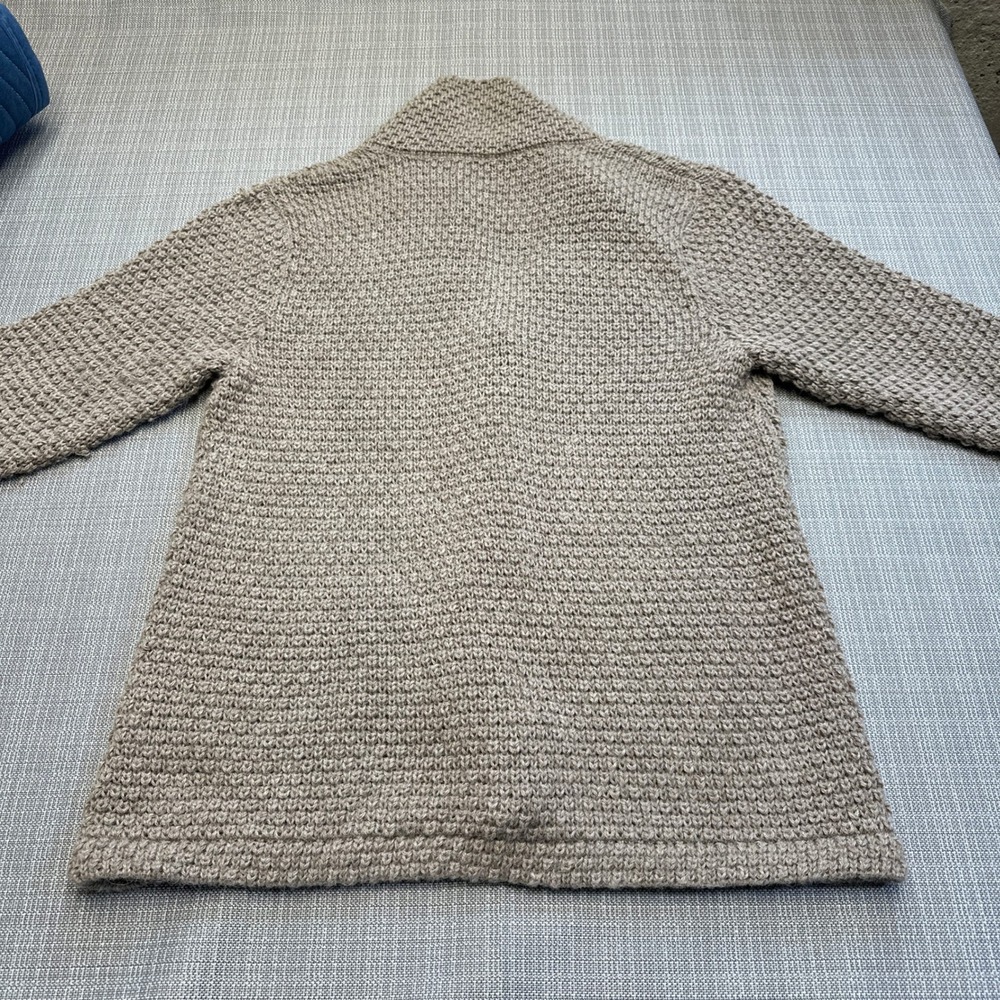 Peruvian Alpaca Cardigan Womens XL Neutral Chunky‎ Quiet Luxury Cottagecore Cozy - Picture 4 of 10